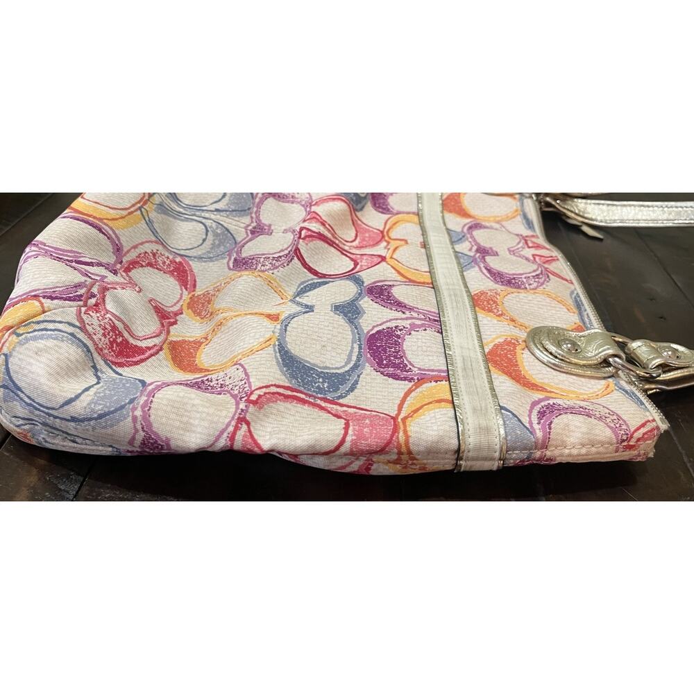 Coach Poppy Dream C Tote Multicolor with Gold Metallic Leather Trim Y2K - Picture 8 of 16